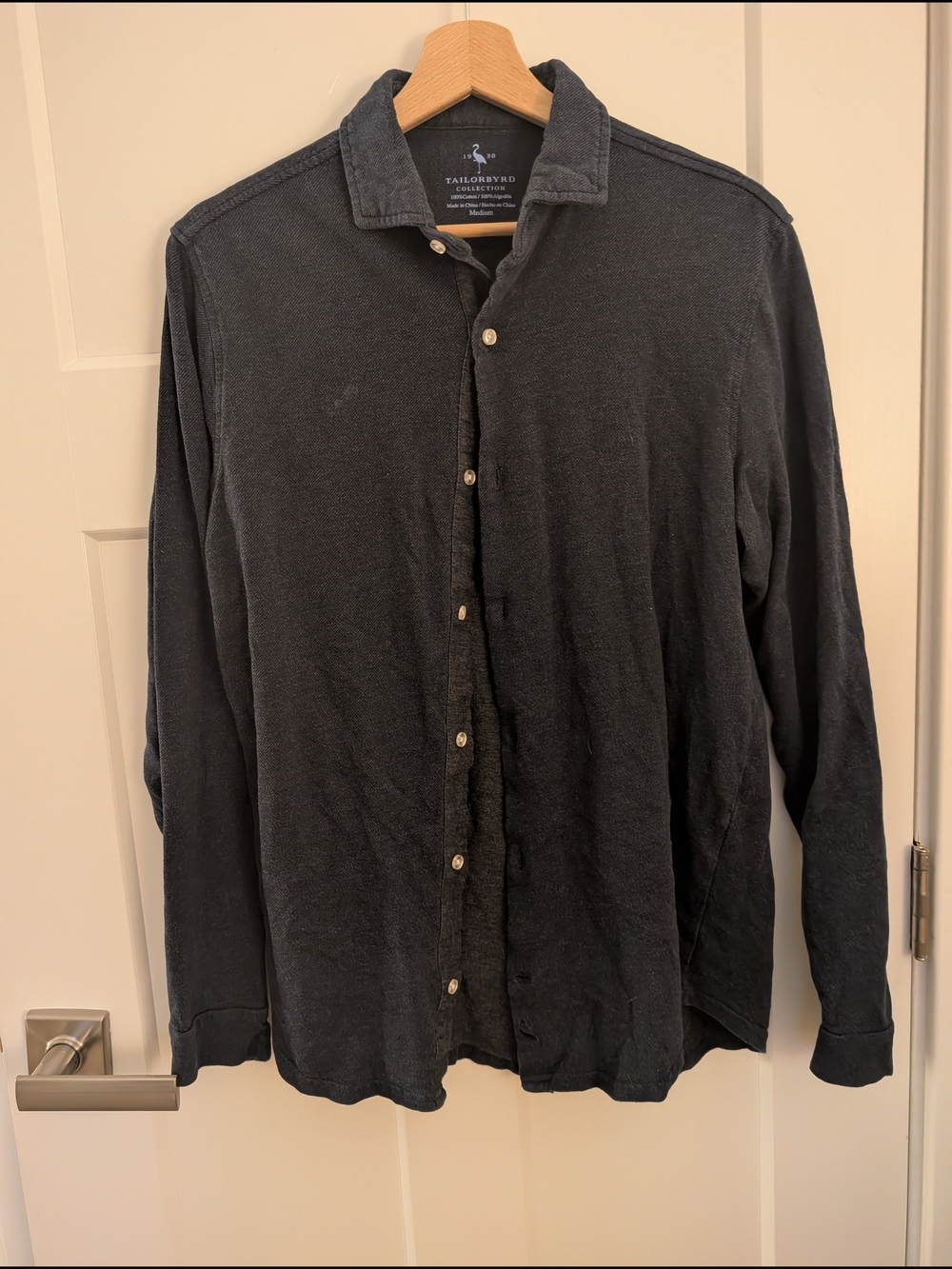 Tailorbyrd Men's Button-Down Shirt - Dark Charcoal Gray